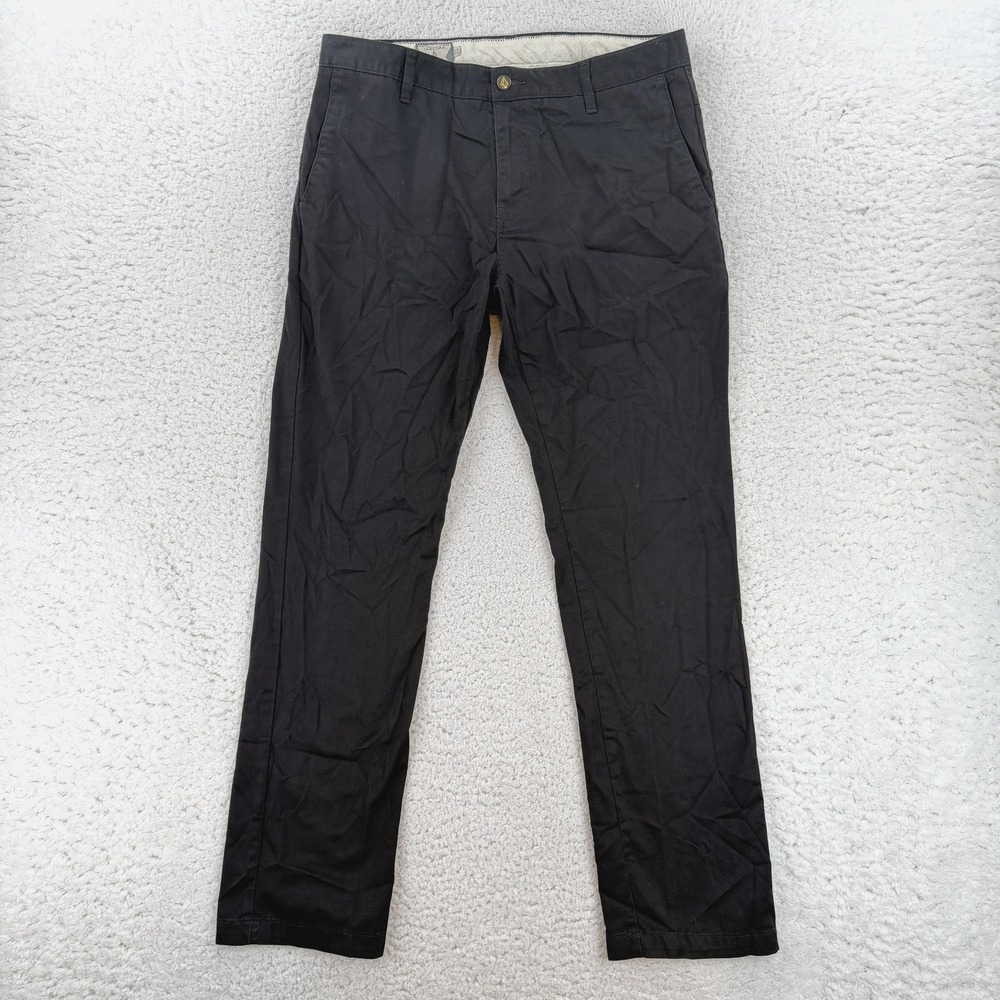 Volcom Pants Mens 32x32 Black Regular Fit Chino Cotton Blend Casual Everyday